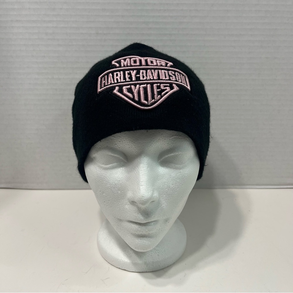HARLEY DAVIDSON Motorcycles toque hat pink and black